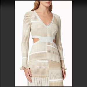 Johnathan Simkhai Peyton Space Dye Knit Cutout Sweater size Medium New w/ tags